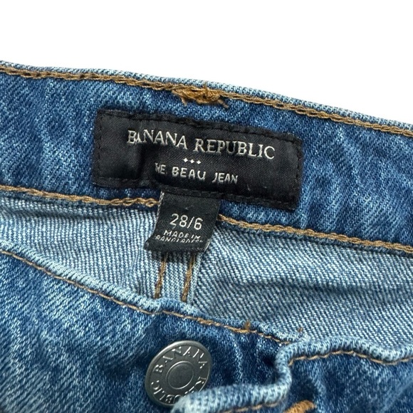 Banana Republic The Beau Patch Denim Jeans Distressed Patches Size 28/6 - Picture 4 of 9